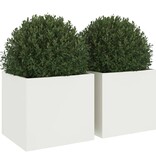 VidaXL Plantenbakken 2 st 32x30x29 cm staal wit
