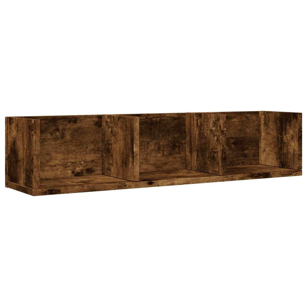 VidaXL Wandkast 75x18x16,5 cm bewerkt hout gerookt eikenkleurig