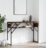 VidaXL Wandtafel met schap 105x30x75 cm bewerkt hout gerookt eiken