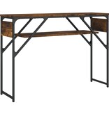 VidaXL Wandtafel met schap 105x30x75 cm bewerkt hout gerookt eiken