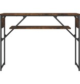 VidaXL Wandtafel met schap 105x30x75 cm bewerkt hout gerookt eiken