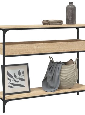 VidaXL Wandtafel met schap 100x29x75 cm bewerkt hout sonoma eikenkleur