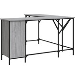 VidaXL Bureau 141x141x75 cm bewerkt hout grijs sonoma eikenkleurig