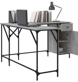 VidaXL Bureau 141x141x75 cm bewerkt hout grijs sonoma eikenkleurig