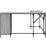 VidaXL Bureau 141x141x75 cm bewerkt hout grijs sonoma eikenkleurig