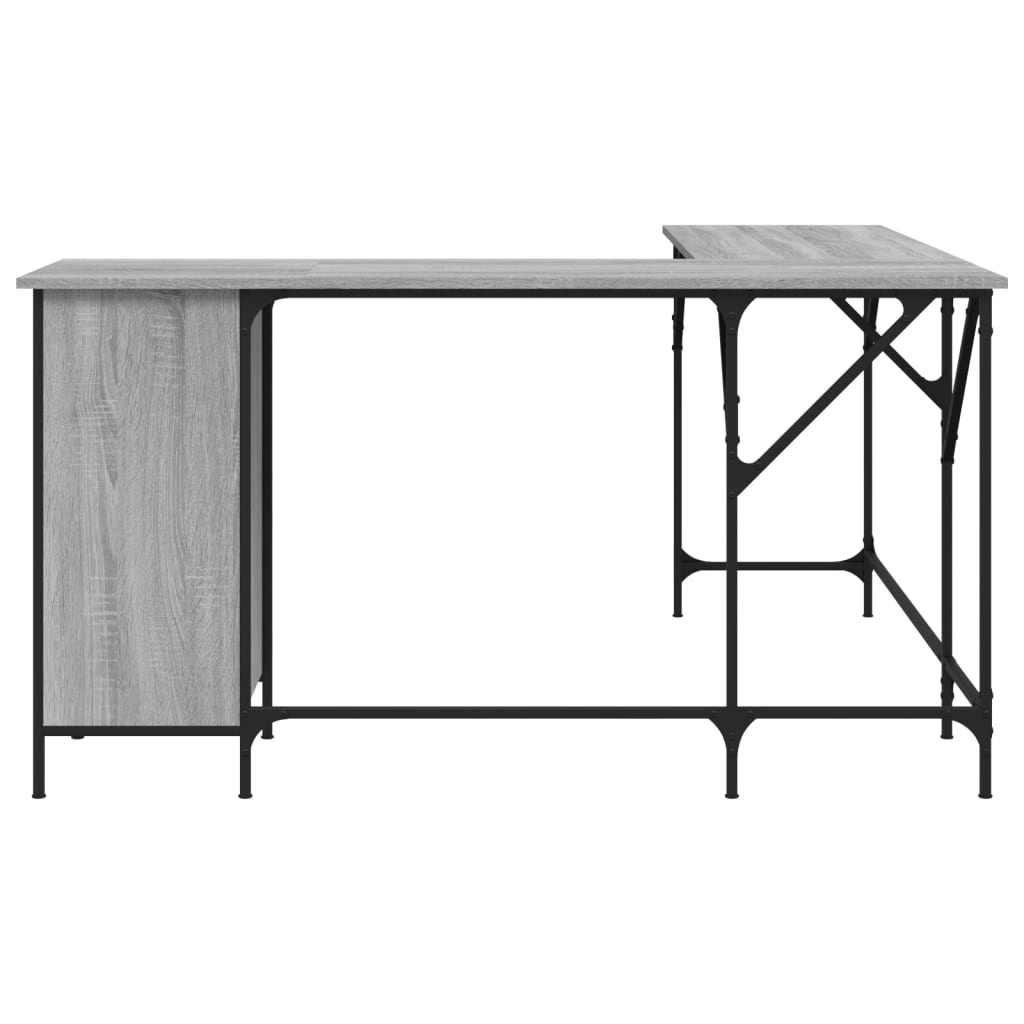 VidaXL Bureau 141x141x75 cm bewerkt hout grijs sonoma eikenkleurig