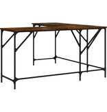 VidaXL Bureau 149x149x75 cm bewerkt hout gerookt eikenkleurig