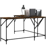 VidaXL Bureau 149x149x75 cm bewerkt hout gerookt eikenkleurig