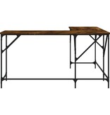 VidaXL Bureau 149x149x75 cm bewerkt hout gerookt eikenkleurig