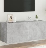 VidaXL Tv-wandmeubel met LED-verlichting 100x35x41 cm betongrijs