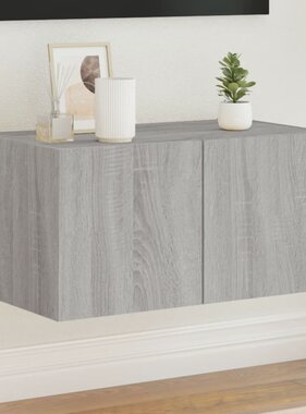 VidaXL Tv-wandmeubel met LED-verlichting 60x35x31 cm grijs sonoma