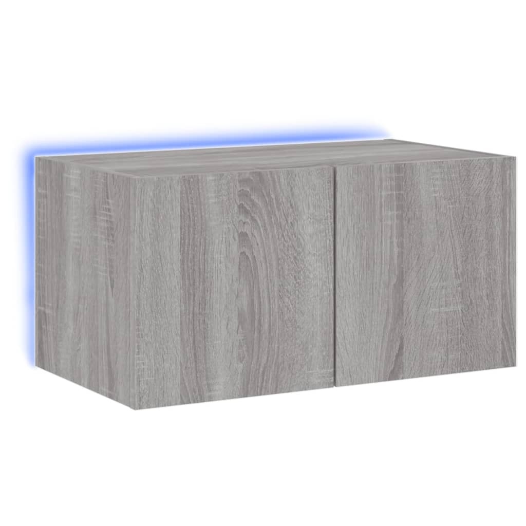 VidaXL Tv-wandmeubel met LED-verlichting 60x35x31 cm grijs sonoma