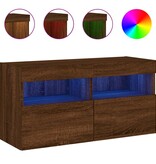 VidaXL Tv-wandmeubel met LED-verlichting 80x30x40 cm bruin eikenkleur