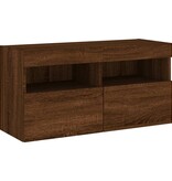 VidaXL Tv-wandmeubel met LED-verlichting 80x30x40 cm bruin eikenkleur