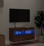 VidaXL Tv-wandmeubel met LED-verlichting 80x30x40 cm bruin eikenkleur