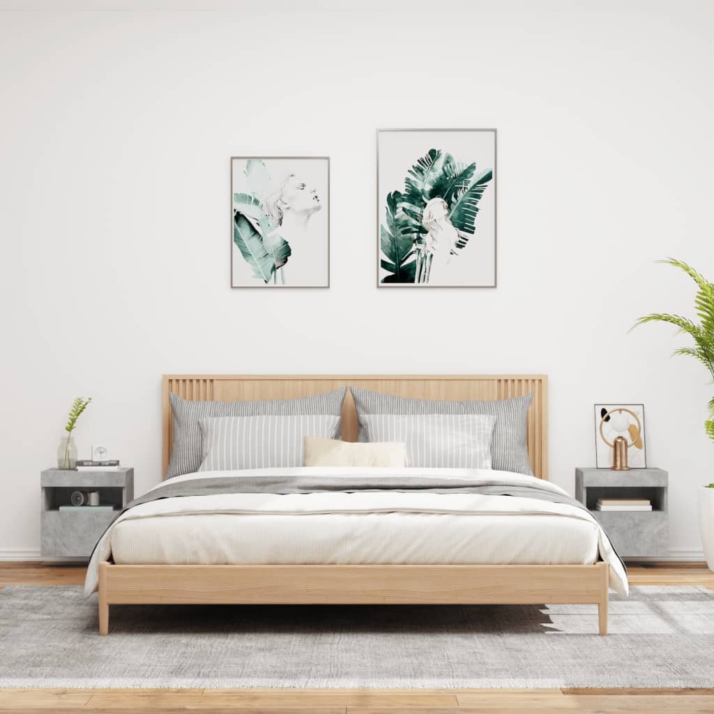 VidaXL Tv-wandmeubels met LED 2 st 40x30x40 cm betongrijs