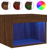 VidaXL Nachtkastje met LED's wandgemonteerd bruin eikenkleur