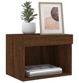 VidaXL Nachtkastje met LED's wandgemonteerd bruin eikenkleur