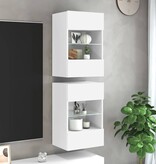 VidaXL Wandkasten met LED-verlichting voor tv 2 st 40x30x60,5 cm wit