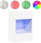 VidaXL Wandkasten met LED-verlichting voor tv 2 st 40x30x60,5 cm wit