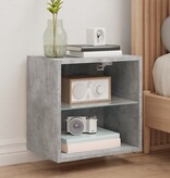 VidaXL Nachtkastjes met LED's 2 st wandgemonteerd betongrijs