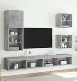 VidaXL Nachtkastjes met LED's 2 st wandgemonteerd betongrijs