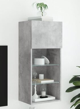 VidaXL Tv-meubel met LED-verlichting 40,5x30x90 cm betongrijs