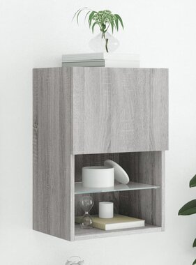 VidaXL Tv-meubel met LED-verlichting 40,5x30x60 cm grijs sonoma eiken