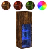 VidaXL Tv-meubel LED-verlichting 30,5x30x90 cm gerookt eikenkleurig