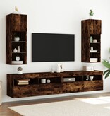VidaXL Tv-meubel LED-verlichting 30,5x30x90 cm gerookt eikenkleurig