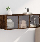 VidaXL Wandkast met glazen deuren 102x37x35 cm gerookt eikenkleurig