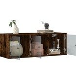 VidaXL Wandkast met glazen deuren 102x37x35 cm gerookt eikenkleurig