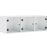 VidaXL Wandkast met glazen deuren 102x37x35 cm wit