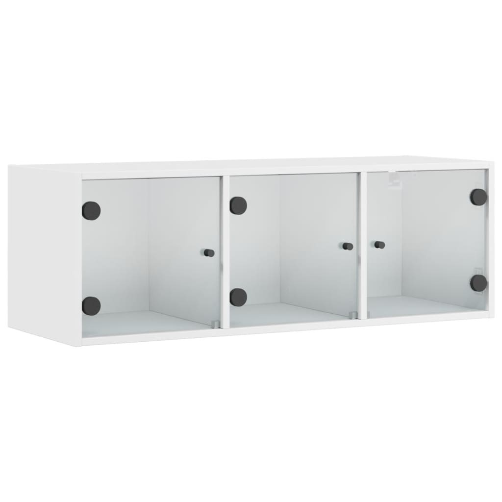 VidaXL Wandkast met glazen deuren 102x37x35 cm wit