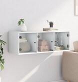 VidaXL Wandkast met glazen deuren 102x37x35 cm wit