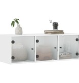 VidaXL Wandkast met glazen deuren 102x37x35 cm wit