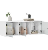 VidaXL Wandkast met glazen deuren 102x37x35 cm wit