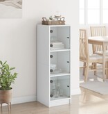 VidaXL Hoge kast met glazen deuren 35x37x109 cm wit