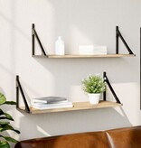 VidaXL Wandschappen 2 st 80x25x25,5 cm bewerkt hout sonoma eikenkleur