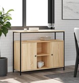 VidaXL Dressoir 100x35x80 cm bewerkt hout sonoma eikenkleurig