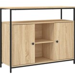 VidaXL Dressoir 100x35x80 cm bewerkt hout sonoma eikenkleurig