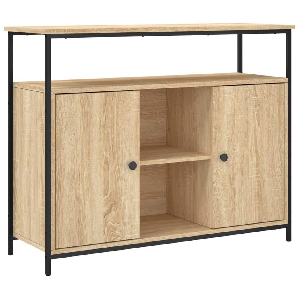 VidaXL Dressoir 100x35x80 cm bewerkt hout sonoma eikenkleurig
