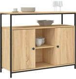 VidaXL Dressoir 100x35x80 cm bewerkt hout sonoma eikenkleurig