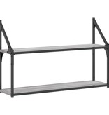 VidaXL Wandrek 2-laags 80x21x51 cm bewerkt hout grijs sonoma eiken