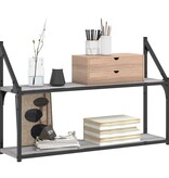 VidaXL Wandrek 2-laags 80x21x51 cm bewerkt hout grijs sonoma eiken