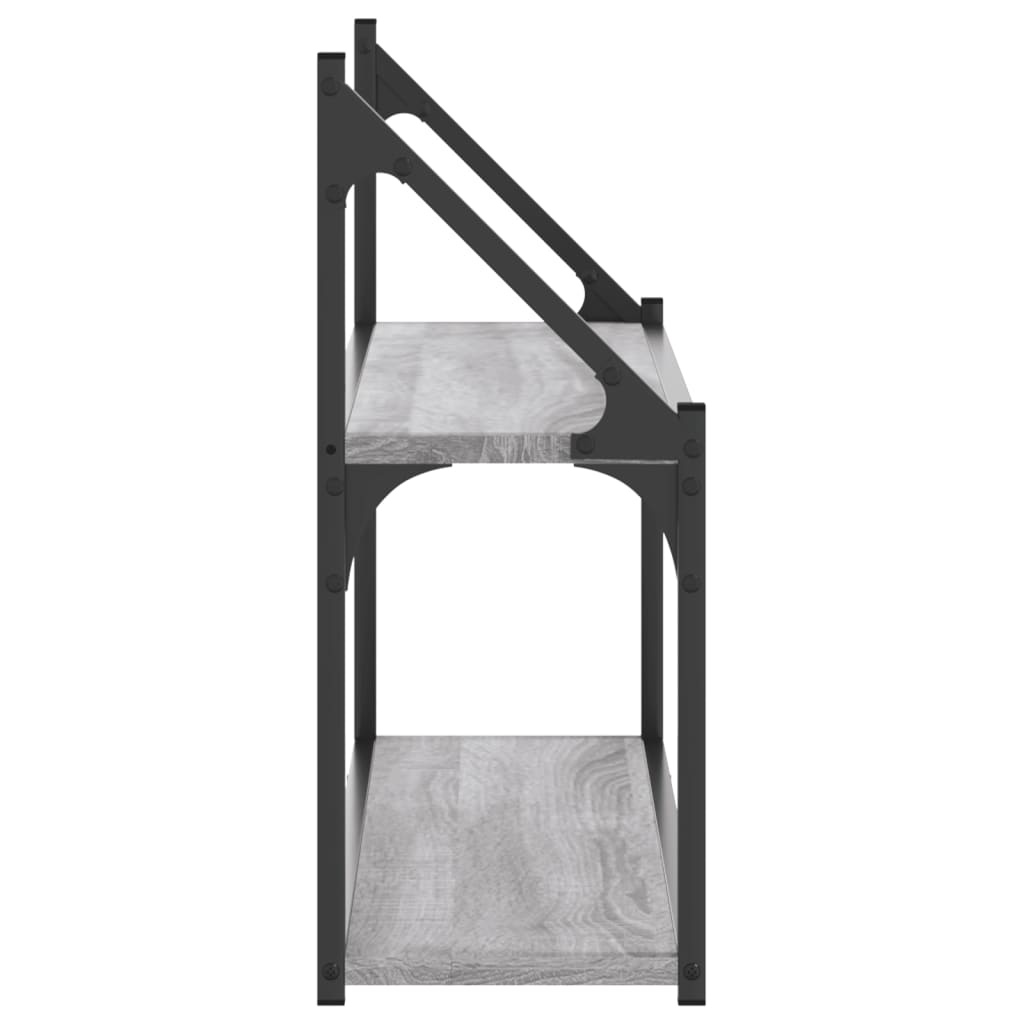 VidaXL Wandrek 2-laags 80x21x51 cm bewerkt hout grijs sonoma eiken