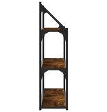VidaXL Wandrek 3-laags 80x21x78,5 cm bewerkt hout gerookt eikenkleurig
