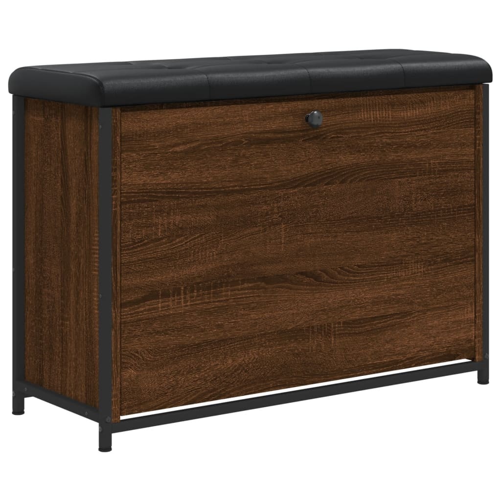 VidaXL Schoenenbankje met klaplade 82x32x56 cm bruin eikenkleur