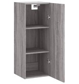 VidaXL Wandkast 34,5x34x90 cm bewerkt hout grijs sonoma eikenkleurig