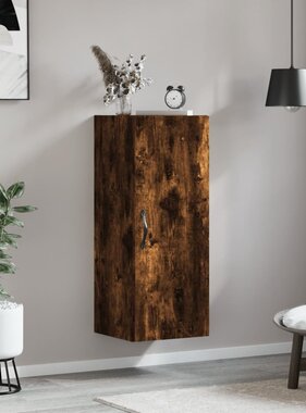 VidaXL Wandkast 34,5x34x90 cm bewerkt hout gerookt eikenkleurig